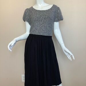 Semantiks Gray Wool and Black Elegant Gray and Black Women's Dress